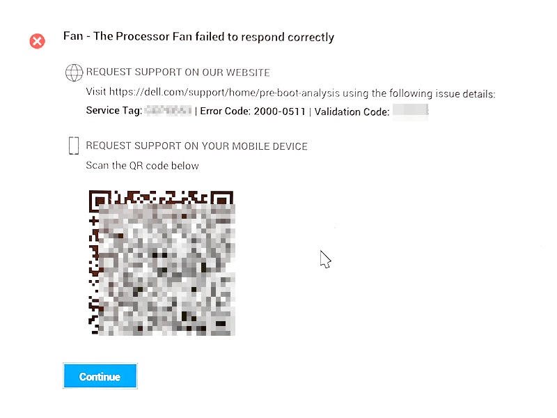 processor fan failed
